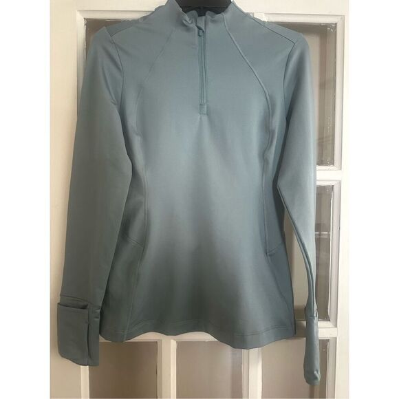 Athleta Women's 1/4 Zip back pocket running jacket size XS sea green - Picture 2 of 6